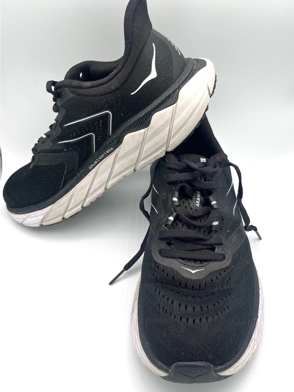 Hoka Arahi Black & White Running Sneakers - Lightweight Cushioned Support Womens